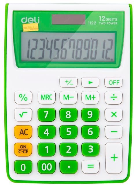 Калькулятор настольный Deli E1122/OR  оранжевый  12-разр.