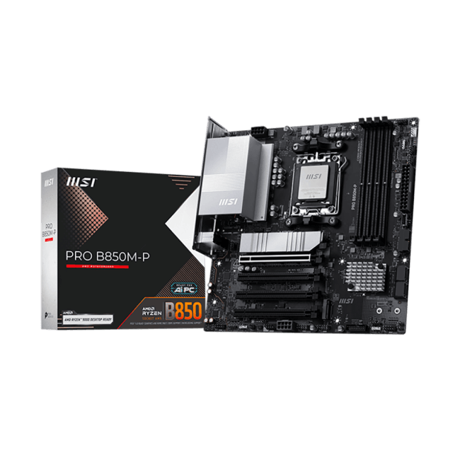 MSI PRO B850M-P (RTL) AM5 <B850> 4xPCI-E HDMI+DP 5GbLAN  SATA MicroATX 4DDR5