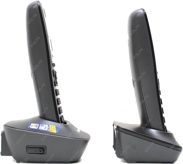 Panasonic KX-TG1612RUH <Black-Grey> р/телефон (2 трубки с ЖК  диспл.,  DECT)