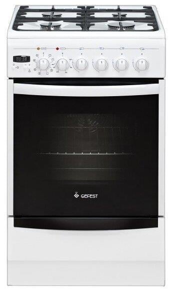 Плита комбинированная Gefest ПГЭ 5102-03 белый, конфорок 4 газовых, духовка 55 л, 50 см x 85 см x 58.5 см