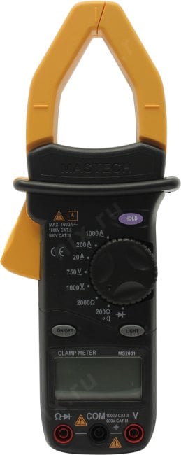 MS2001 Mastech клещи токоизмерительные цифровые ACA (ACV/DCV, сопр.,прозвон)