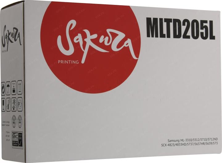 Картридж SAKURA MLTD205L для  Samsung ML-3310/3312/3710/3712, SCX-4823/4833/5637/5639