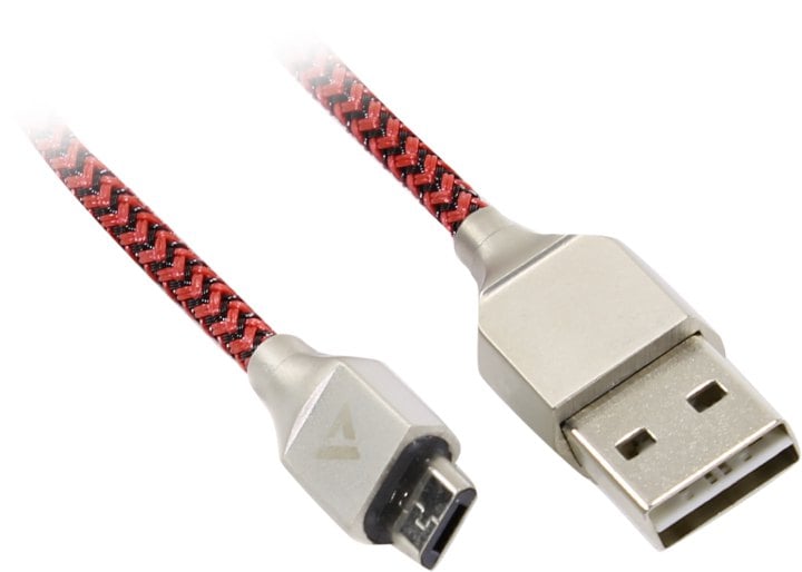 Кабели USB ACD USB кабель ACD-Titan MicroUSB ; USB-A Нейлон, 1м, красно-черный (ACD-U927-M1R)