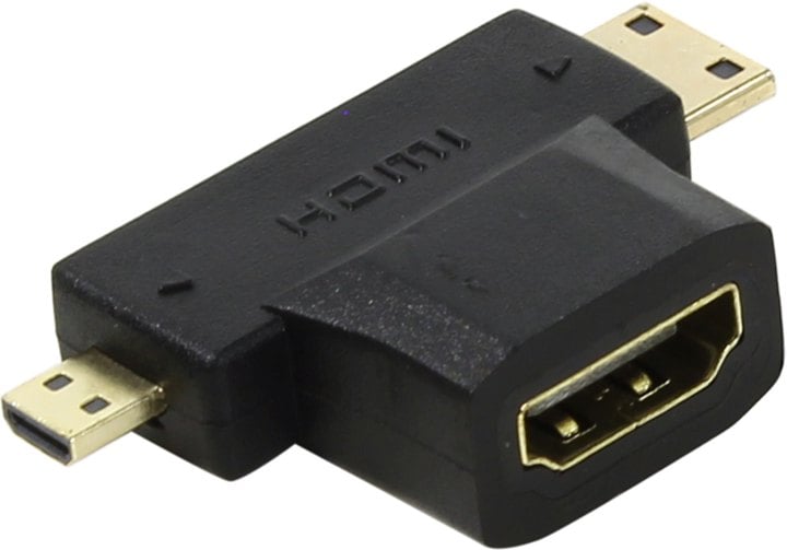 Переходник ORIENT C137, HDMI F – mini/micro HDMI M, T-образный