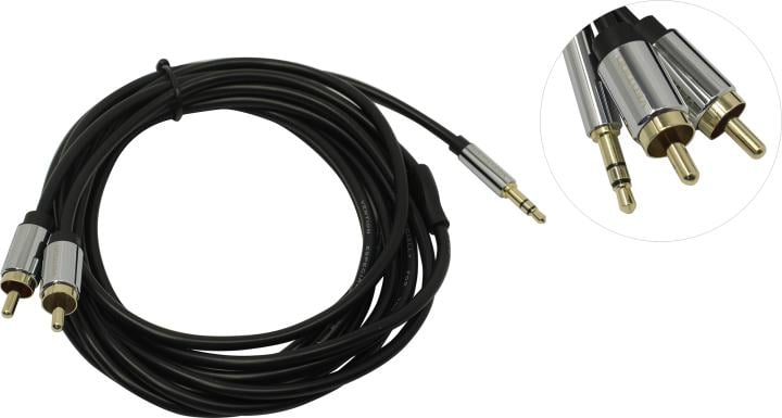 Кабель Vention аудио Jack 3,5 mm M/2RCA M - 3 м Серый P550AC300-S