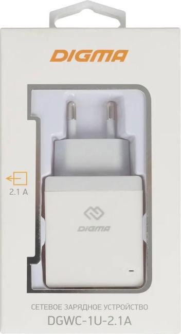 Digma <DGWC-1U-2.1A-WG> Зарядное устройство  USB (Вых.5V, USB)