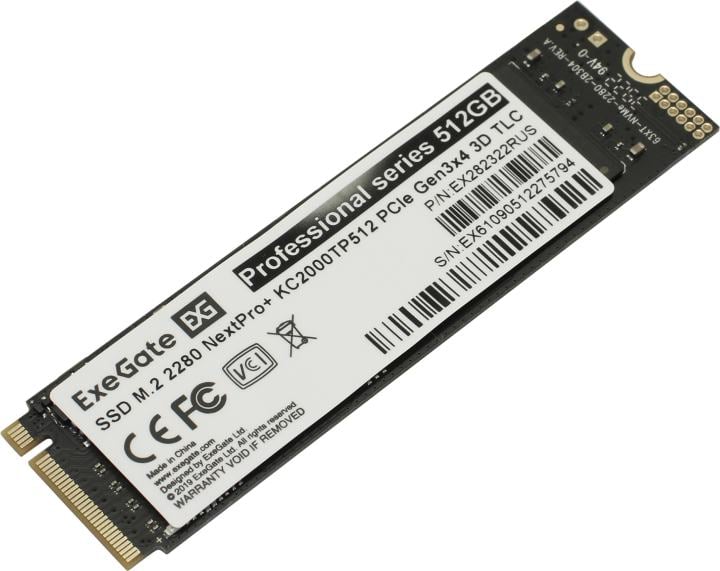 SSD ExeGate EX282322RUS, M.2, 512GB, 1600/1200 МБ/с