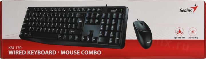 Genius KM-170 Black (Кл-ра,USB+Мышь3кн,  Roll,USB)  (31330006403)