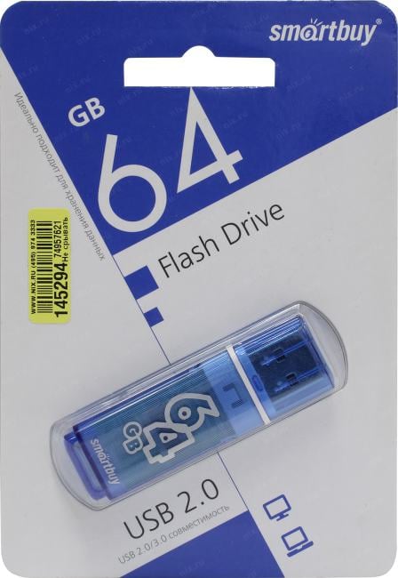 SmartBuy Glossy <SB64GBGS-B> USB2.0  Flash  Drive  64Gb (RTL)