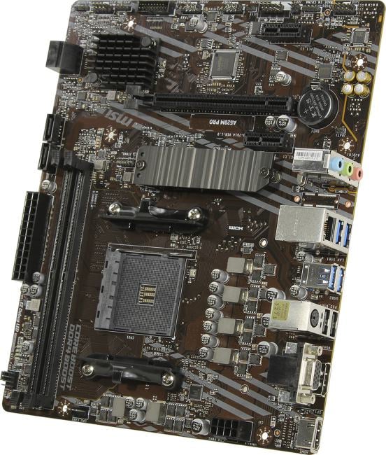 MSI A520M PRO (RTL) AM4 <A520> PCI-E Dsub+HDMI+DP GbLAN  SATA MicroATX 2DDR4
