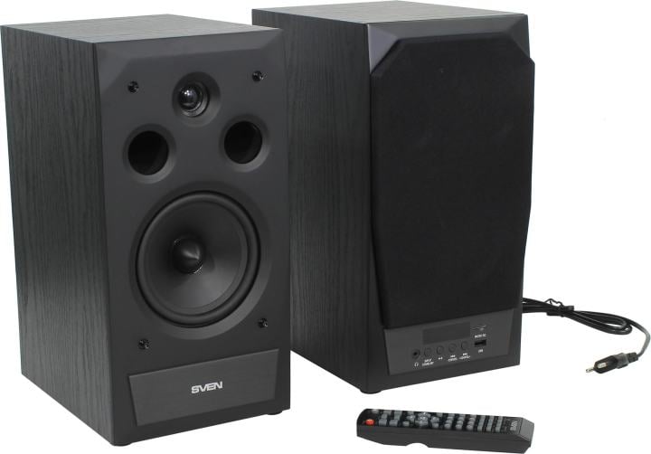 Колонки SVEN MC-20 (2x45W, дерево,  Bluetooth,  microSD,  FM, ПДУ)