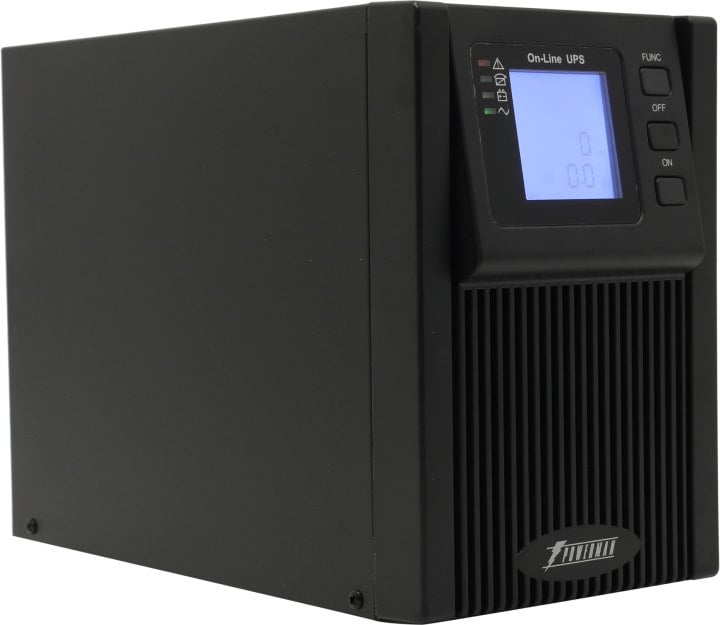ИБП POWERMAN Online 1000, LCD, двойного преобразования, 1000ВА, 900Вт, 2 евророзетки с резервным питанием, USB, RS232, слот SNMP, разъем EPO, батарея 12В 9Ач 2 шт., 215 х 315 х 365 мм., 10.7 кг./ UPS POWERMAN Online 1000, LCD, dual conversion, 1000VA, 900