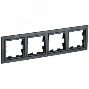 IEK BRITE <BR-M42-K02> Рамка (4  поста,  чёрный)