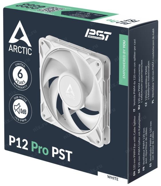 Arctic <ACFAN00308A> P12 Pro PST White (4пин,  120x120x25мм,  600-3000об/мин)