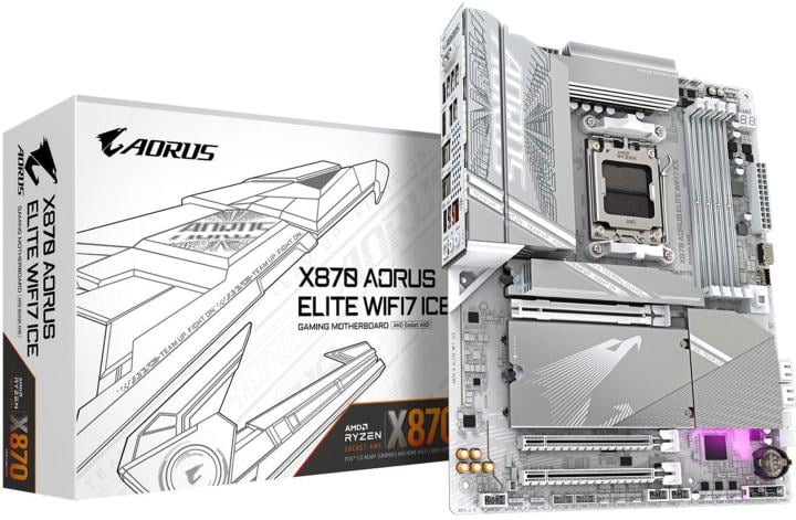 GIGABYTE X870 A ELITE WIFI7 ICE (RTL) AM5 <X870> 3xPCI-E HDMI 2.5GbLAN+WiFi+BT SATA  ATX  4DDR5