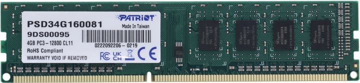 Patriot <PSD34G160081> DDR3  DIMM  4Gb  <PC3-12800> CL11