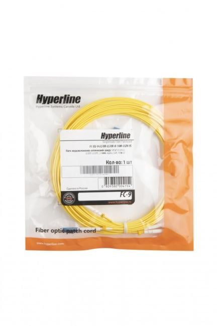 Hyperline <FC-D2-9-LC/UR-LC/UR-H-10M-LSZH-YL> Patch cord ВО, LC-LC, duplex, SM  9/125  10м