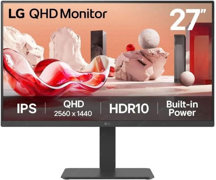 27"      ЖК монитор LG 27BA45QB-B с поворотом экрана (LCD, 2560x1440,  HDMI,  DP)