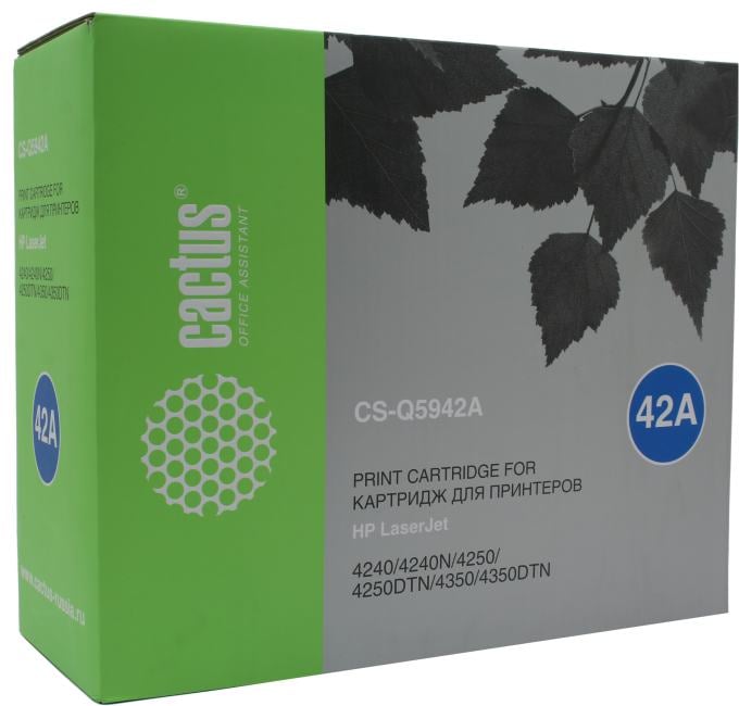 Картридж лазерный CACTUS CS-Q5942A (Q5942A) black ((10000стр.) для HP LJ 4250/4350) (CS-Q5942A)