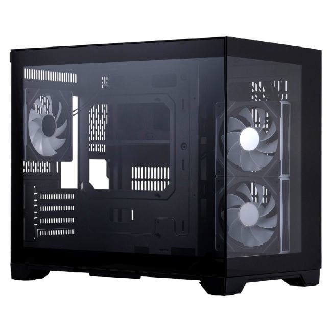 Корпус 1STPLAYER MEGAVIEW MV6-TP ARGB Black / mATX / 3x120mm  ARGB  fans  / MV6-TP-BK-2FC7R-1FC7