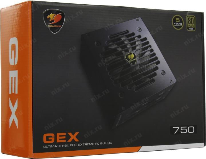 Блок питания Cougar <GEX750> 750W  ATX (24+4x4+4x6/8пин) CableManagement
