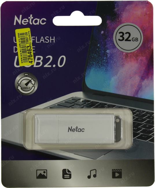 Netac <NT03U185N-032G-20WH> USB2.0 Flash  Drive 32Gb (RTL)