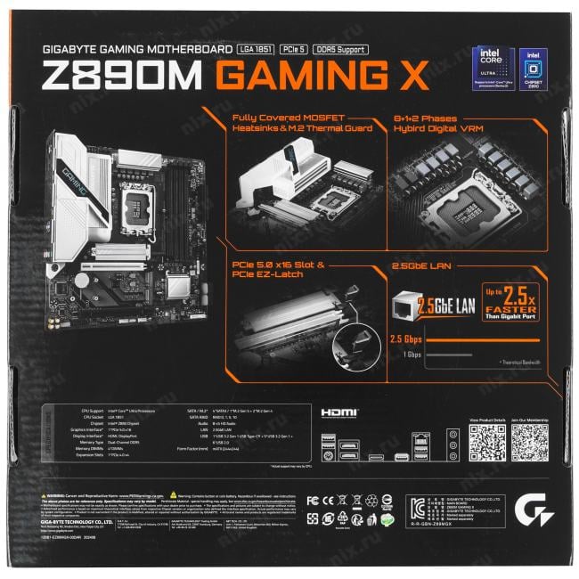 GIGABYTE Z890M GAMING X (RTL) LGA1851 <Z890> 2xPCI-E HDMI+2xDP 2.5GbLAN  SATA MicroATX 4DDR5