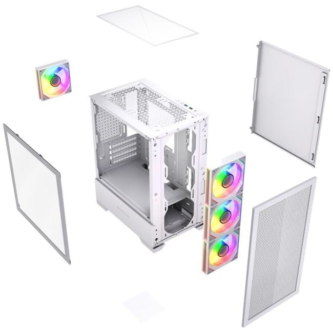 CMMB315W-A4 Powercase Mistral Micro B315W, Tempered Glass, 4x 120mm ARGB PWM Fan, белый,  mATX  ()