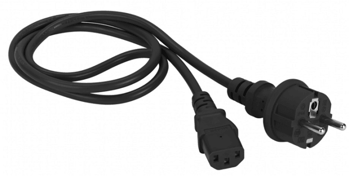 LAN-PP13/SH-1.0-BK Шнур питания C13-Schuko прямая, 3х0.75, 220В, 10А, черный,  1  метр