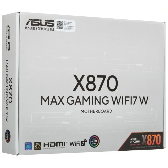 ASUS X870 MAX GAMING WIFI7 W (RTL) AM5 <X870> 4xPCI-E HDMI 2.5GbLAN+WiFi+BT  SATA ATX 4DDR5