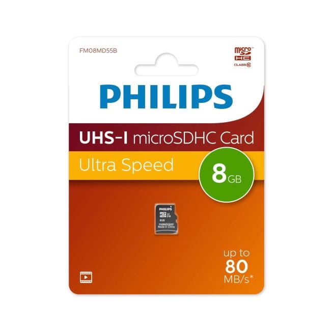 PHILIPS <FM08MD55B/97> microSDHC Memory Card  8Gb  Class10  UHS-I U1
