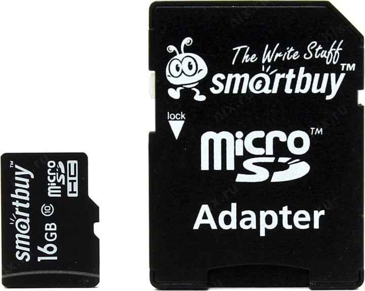 Карта памяти SmartBuy SB16GBSDCL10-01, microSD, 16 ГБ, Class 10