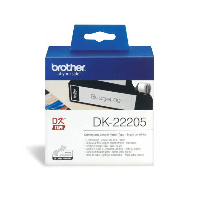 Кассета с наклейками Brother DK22205, 6.2см x 30м, оригинальная (DK22205)