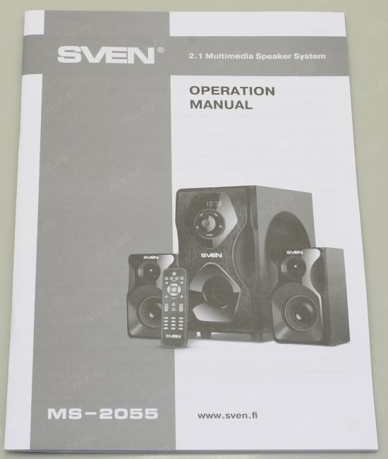 Колонки SVEN MS-2055 Black (2x12.5W +Subwoofer 30W, дерево, Bluetooth,  SD,USB, FM, ПДУ)