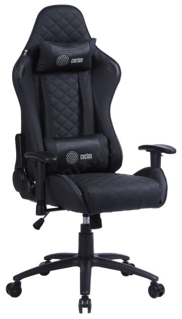 Кресло игровое Cactus CS-CHR-030BL черный сиденье черный эко.кожа с подголов.  крестовина  металл  пластик черный