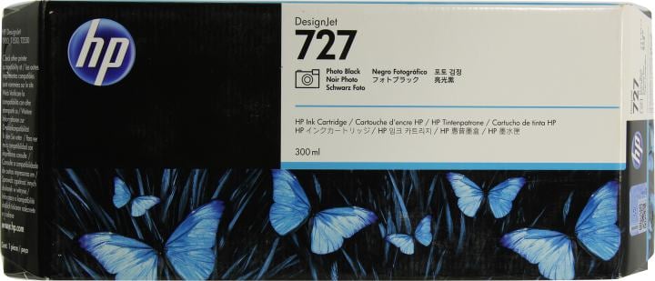 Картридж струйный для плоттера HP (F9J79A) DesignJet T1500/T920/T2500, №727, 300 мл, черный, оригинальный