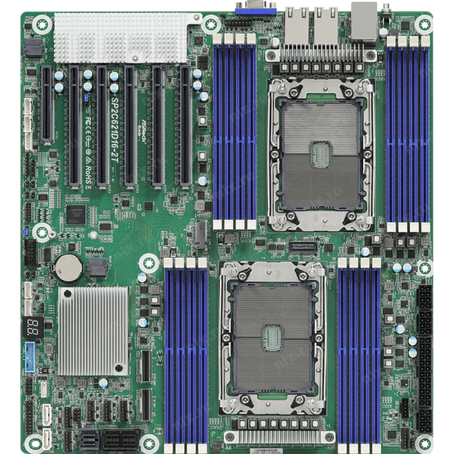 ASRock 90-SXGAT0-AOUAYF Материнская плата/ ASRock SP2C621D16-2T, EEB, 2x (LGA 4189) 3rd Gen Intel Xeon  Scalable, 8+8 DI