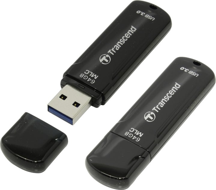 Флешка USB Transcend JetFlash 750 (TS64GJF750K), 64Gb, USB 3.0, R/W 130/40, черный