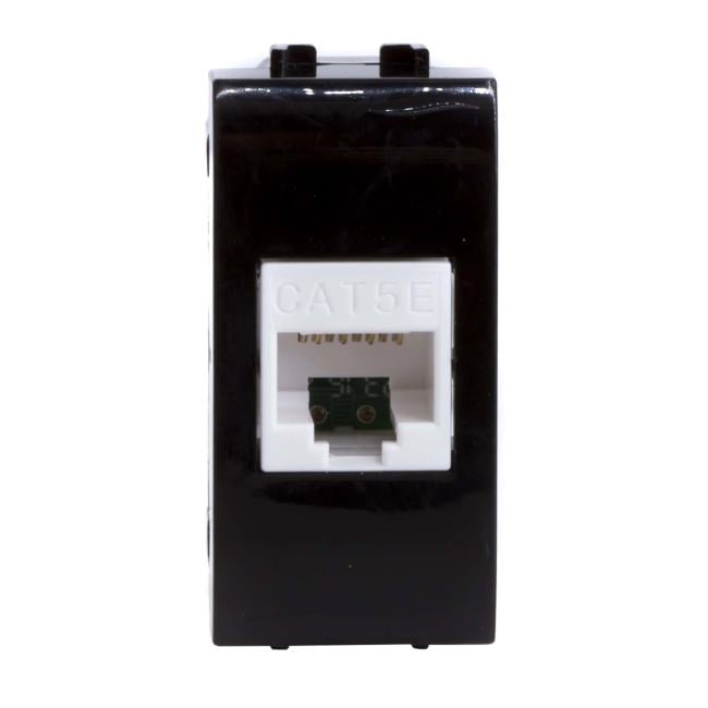 Розетка DKC 77654N, BRAVA, RJ-45 кат.5Е, неэкранированная, черная