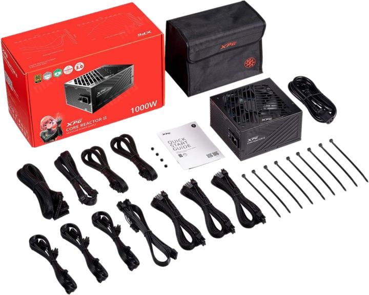 Блок питания ADATA XPG <COREREACTORII1000G-BKCEU> 1000W (24+4х4+16+8x6/8пин)  Cable  Management