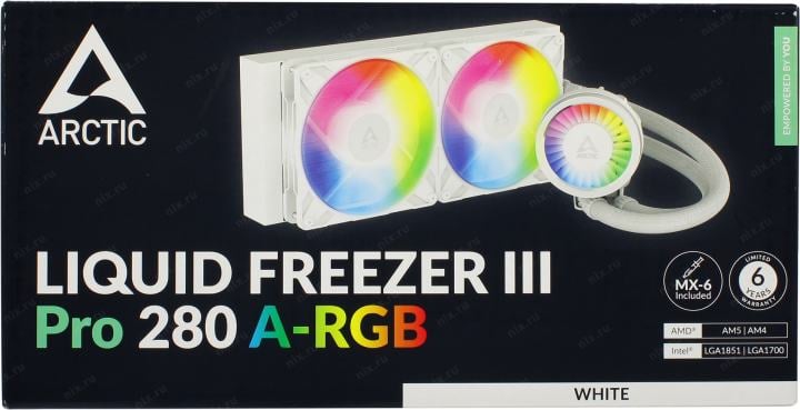 Arctic <ACFRE00187A> Liquid Freezer III Pro 280 A-RGB White (4пин, 1700/1851/AM4/AM5,  400-2500об/мин, вод. охл.)