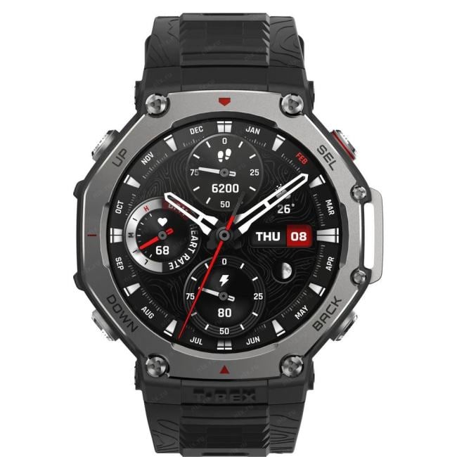 1746721 Amazfit T-Rex 3 A2323 48.5мм 1.5" AMOLED корп.темно-серый  рем.темно-серый разм.брасл.:145-210мм ()