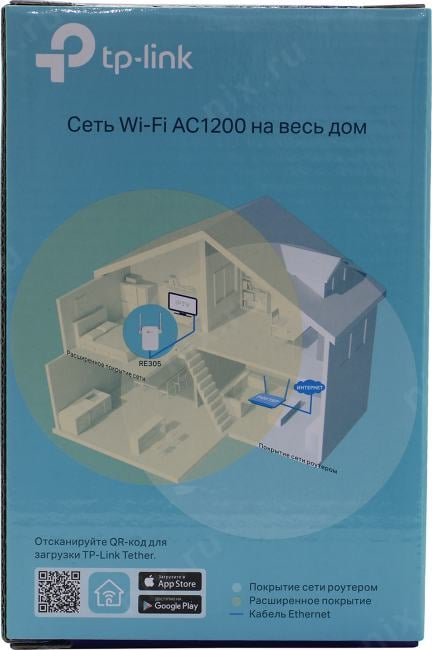 TP-LINK <RE305> AC1200 Wi-Fi Range Extender  (1UTP  100Mbps,  802.11a/b/g/n/ac, 867Mbps)