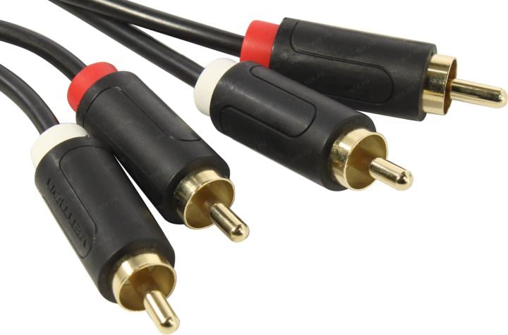 Кабель аудио Vention BCMBI, 3 м, 2xRCA M - 2xRCA M, черный