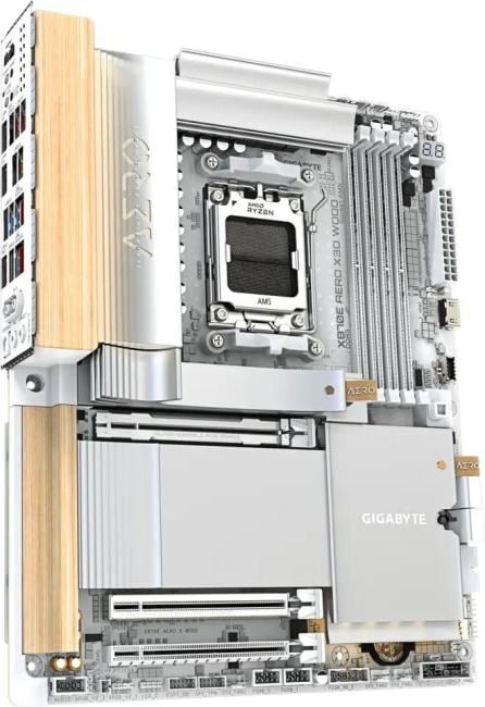 GIGABYTE X870E AERO X3D WOOD (RTL) AM5 <X870E> 3xPCI-E HDMI 5GbLAN+WiFi+BT SATA  RAID ATX 4DDR5