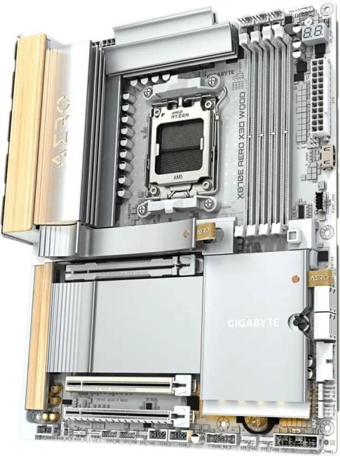 GIGABYTE X870E AERO X3D WOOD (RTL) AM5 <X870E> 3xPCI-E HDMI 5GbLAN+WiFi+BT SATA  RAID ATX 4DDR5