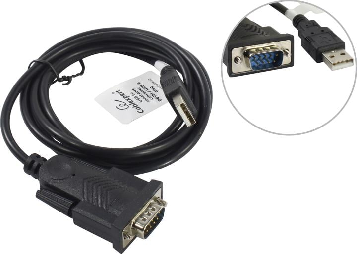 Cablexpert <UAS-DB9M-02> Кабель-адаптер USB2.0 AM  -> COM9M 1.5м