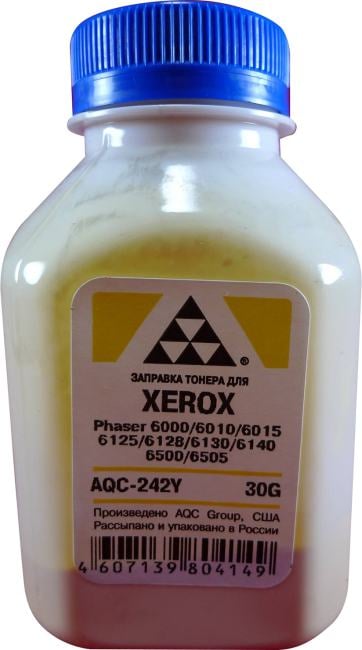 Тонер AQC AQC-242Y XEROX Phaser 6000/6010/6015/6125/6128/6130/6140/6500/6505 Yellow фл. 30г AQC-США фас.Россия