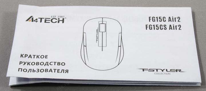 A4Tech FSTYLER Wireless Optical Mouse <FG15C Air2 Black>  (RTL) USB 3btn+Roll