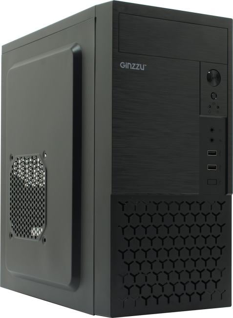 Корпус GINZZU B410, MiniTower, mATX, 2×USB 2.0, черный